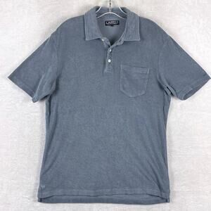 Laird Terry Polo Shirt Mens M Slate Gray Surf Beach Preppy Thick Golf Resort